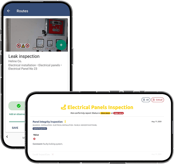 WearDC app: an inspection route and its non-conformity report